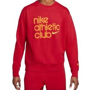 NIKE French Terry Sweatshirt Red Size Mens Large